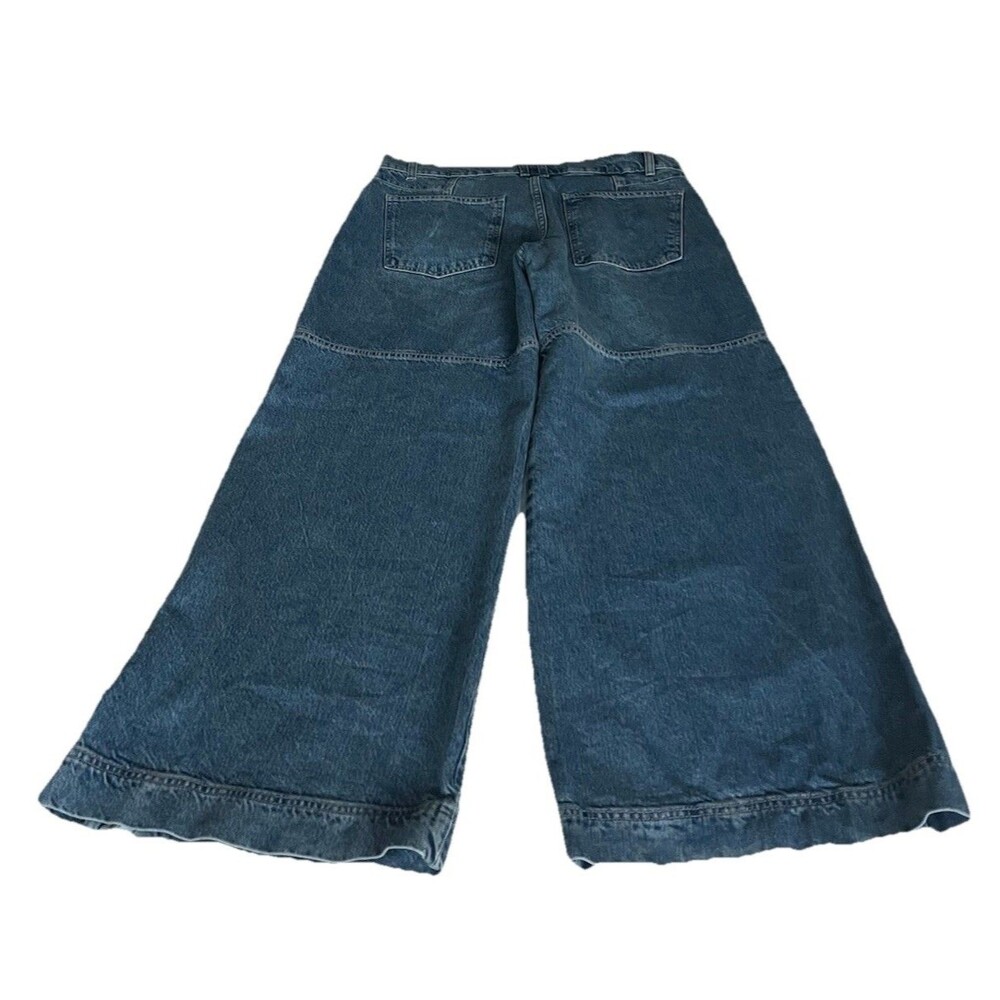 We The Free Benji Relaxed Wide Leg Blue Jeans Cotton Button Zip Pockets Sz 30 - Picture 3 of 8